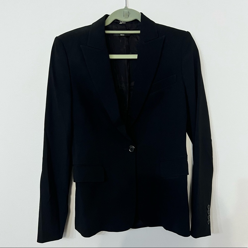 Hugo Boss Suit Blazer Jacket Black Us Size 4